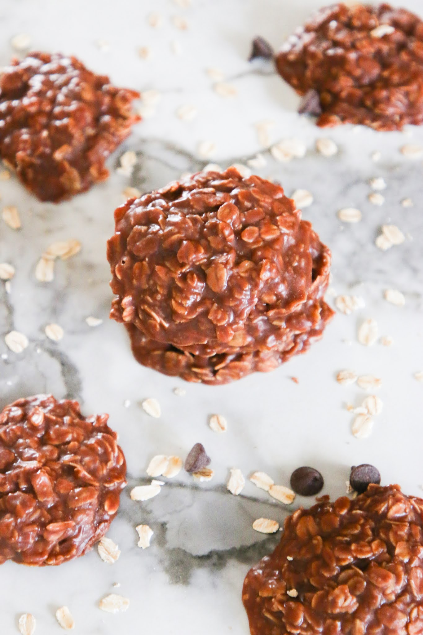 No Bake Chocolate Peanut Butter Oatmeal Cookies